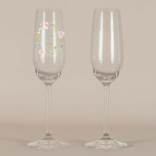 Flûte à champagne de mariage Rosée à personnaliser