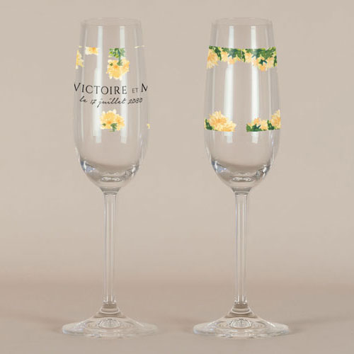 Flûte à champagne de mariage Solstice à personnaliser