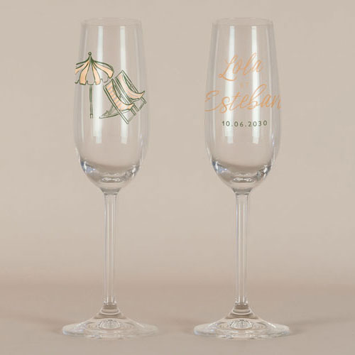 Flûte à champagne de mariage Transat à personnaliser