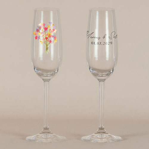 Flûte à champagne de mariage Vibrance à personnaliser