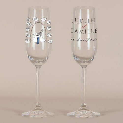 Flûte à champagne de mariage Vive les Mariés à personnaliser