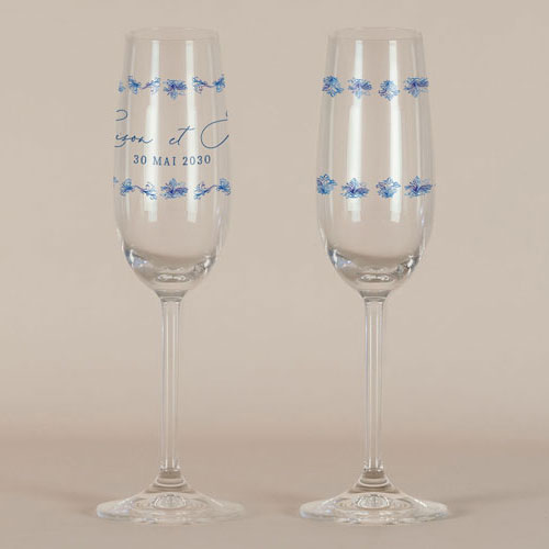 Flûte à champagne de mariage Volute à personnaliser