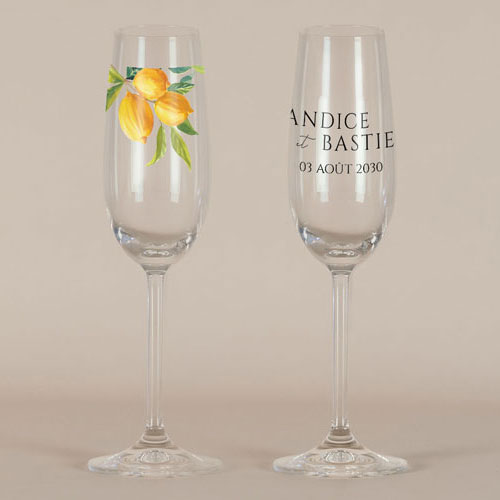 Flûte à champagne de mariage Zest à personnaliser