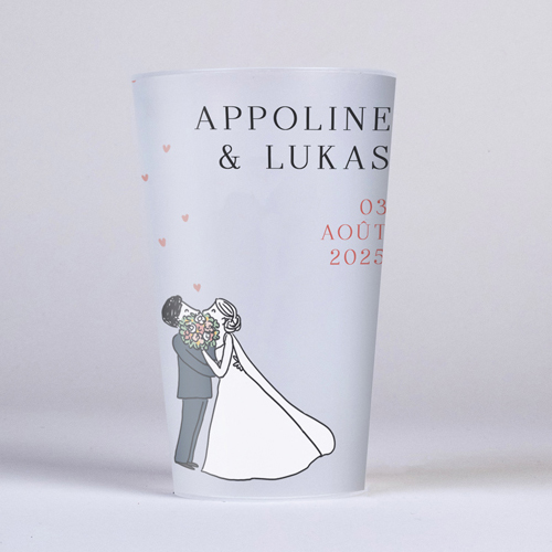 Gobelet :univers de mariage Bouquet de bisous à personnaliser