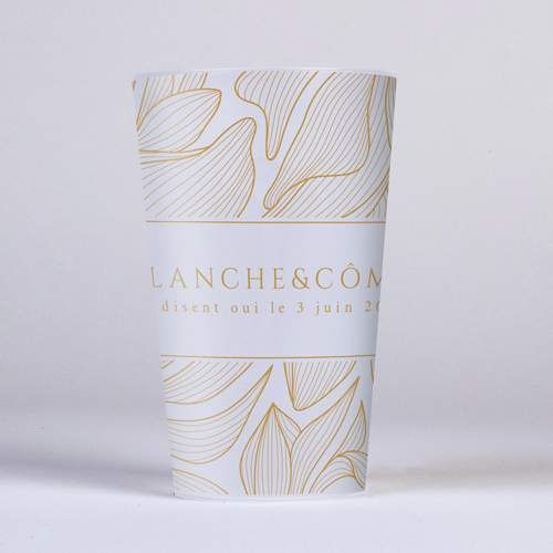 Gobelet :univers de mariage Chantilly à personnaliser