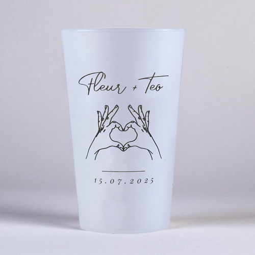 Gobelet :univers de mariage Coeur avec les doigts à personnaliser