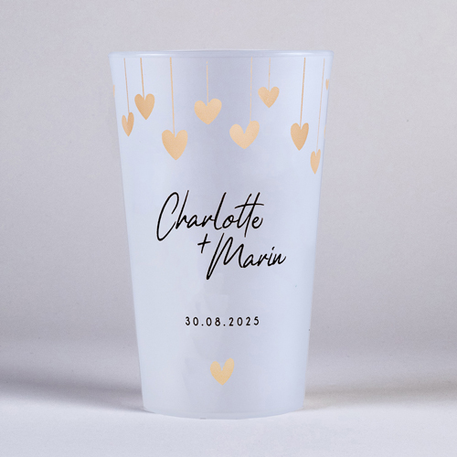 Gobelet :univers de mariage Coeurs à personnaliser