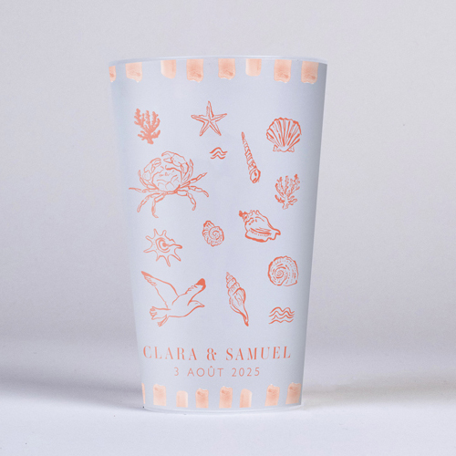 Gobelet :univers de mariage Coralia à personnaliser