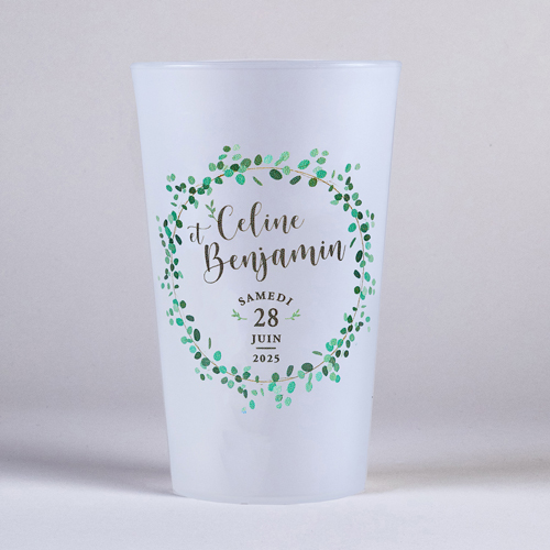 Gobelet :univers de mariage Couronne Verte à personnaliser