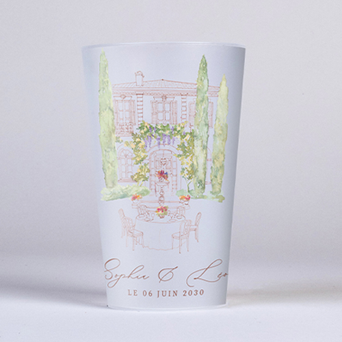 Gobelet :univers de mariage La Bâtisse à personnaliser