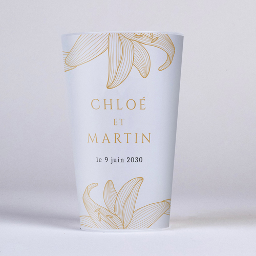 Gobelet :univers de mariage Lys à personnaliser