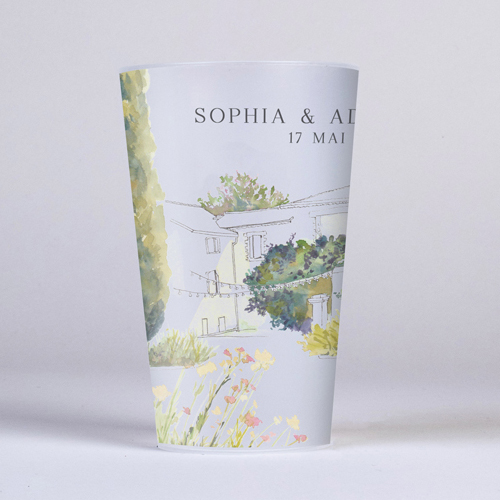 Gobelet :univers de mariage Mas à personnaliser