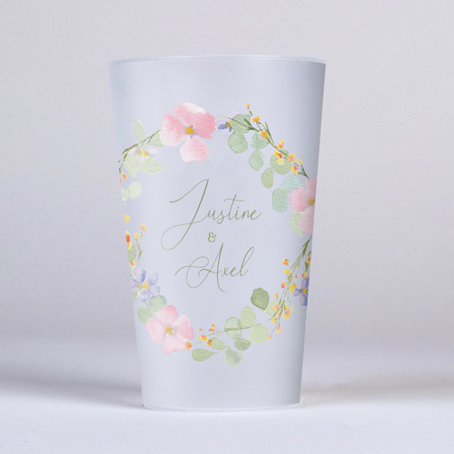 Gobelet :univers de mariage Rosée à personnaliser