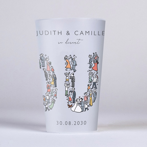 Gobelet :univers de mariage Un grand Oui à personnaliser