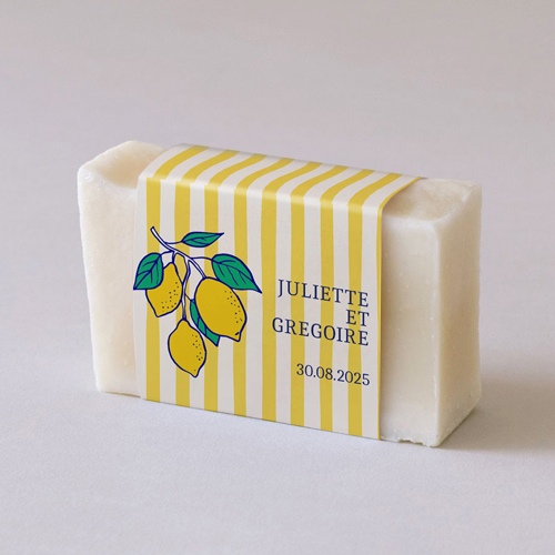 Habillage savon de mariage Acidulé à personnaliser