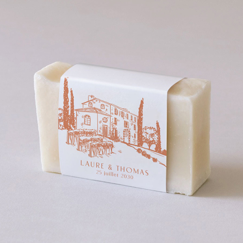 Habillage savon de mariage Alba à personnaliser