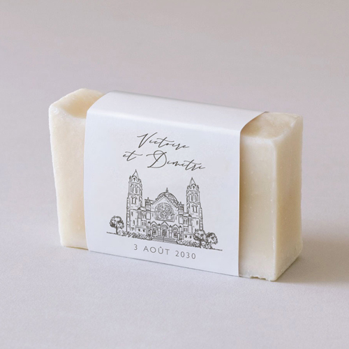 Habillage savon de mariage Basilia à personnaliser