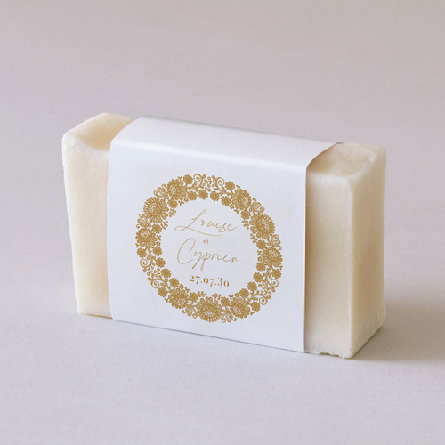 Habillage savon de mariage Clovelly à personnaliser