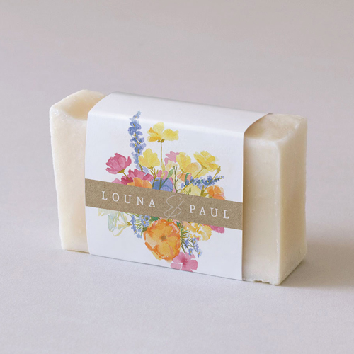 Habillage savon de mariage Corolle à personnaliser