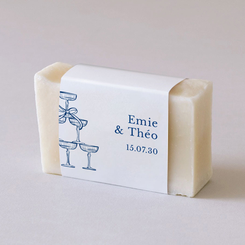 Habillage savon de mariage Cristel à personnaliser