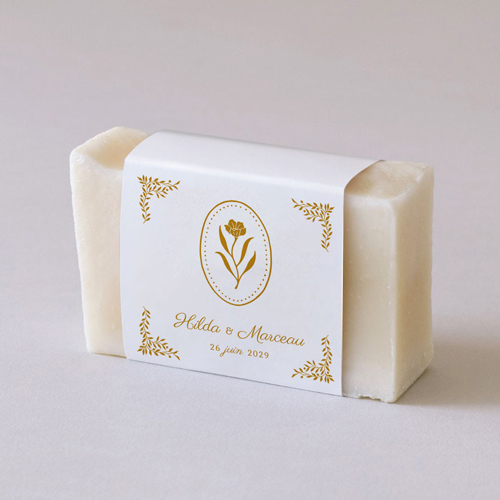 Habillage savon de mariage Ivyrose à personnaliser