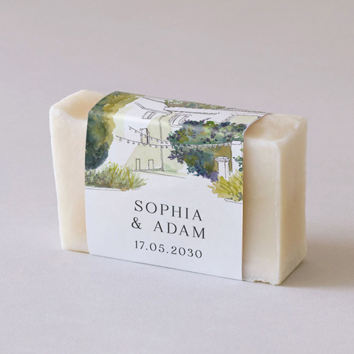 Habillage savon de mariage Mas à personnaliser