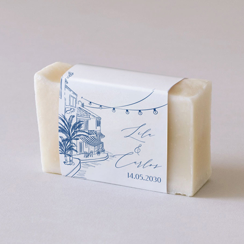 Habillage savon de mariage Solenza à personnaliser