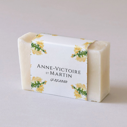 Habillage savon de mariage Solstice à personnaliser