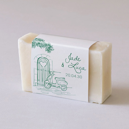 Habillage savon de mariage Stella à personnaliser