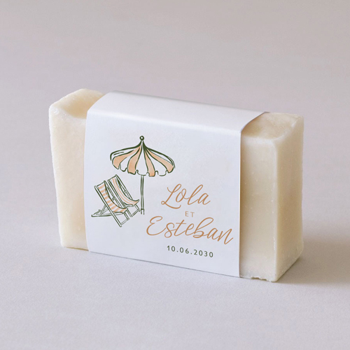 Habillage savon de mariage Transat à personnaliser