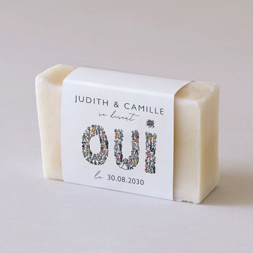 Habillage savon de mariage Un grand Oui à personnaliser