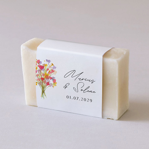 Habillage savon de mariage Vibrance à personnaliser