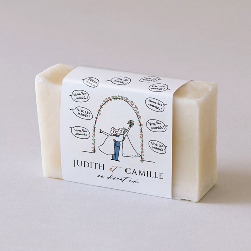 Habillage savon de mariage Vive les Mariés à personnaliser