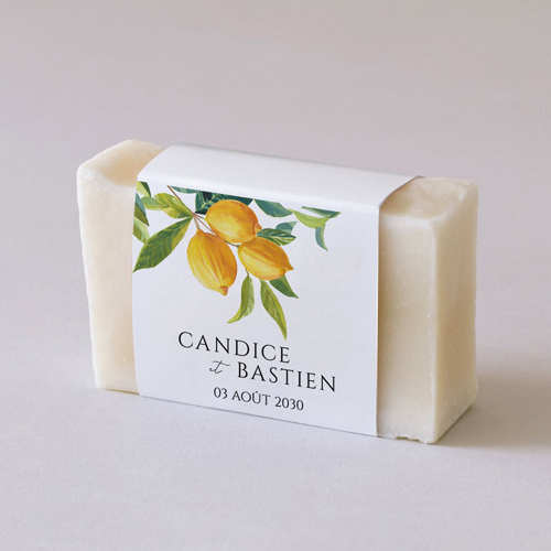Habillage savon de mariage Zest à personnaliser