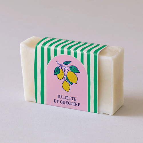 Habillage savon de mariage Zestine à personnaliser