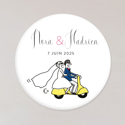 Magnet de mariage Arrivée des mariés à personnaliser