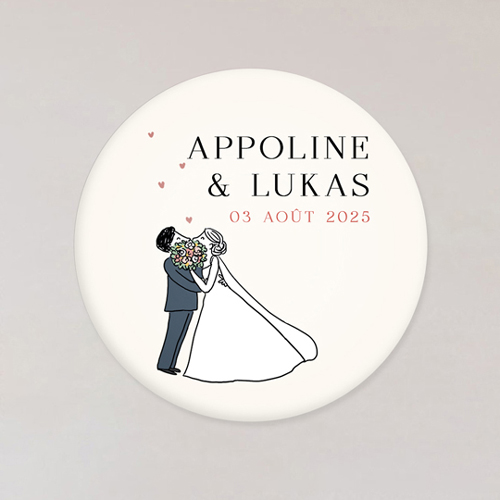 Magnet de mariage Bouquet de bisous à personnaliser