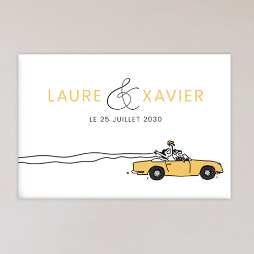 Magnet de mariage Décapotable à personnaliser