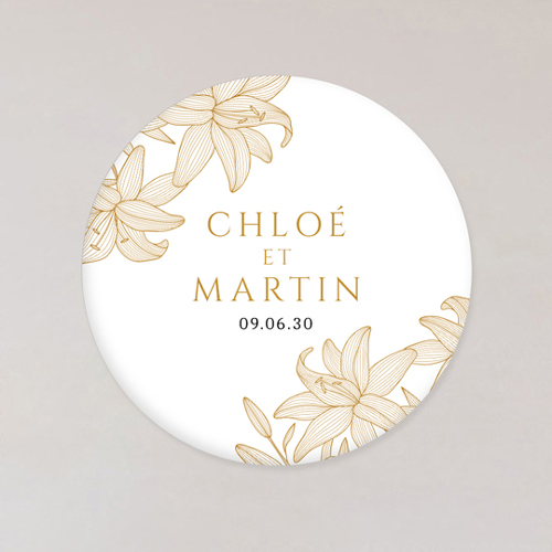 Magnet de mariage Lys à personnaliser