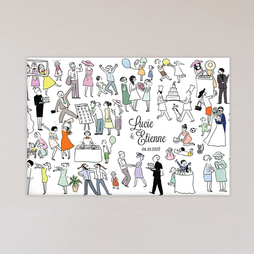 Magnet de mariage Scène de mariage à personnaliser