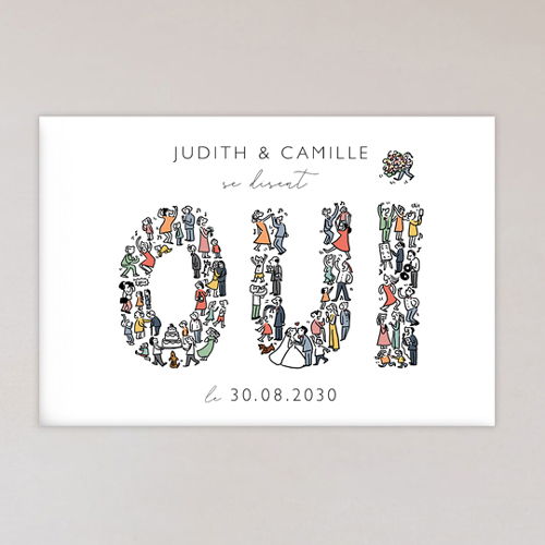 Magnet de mariage Un grand Oui à personnaliser