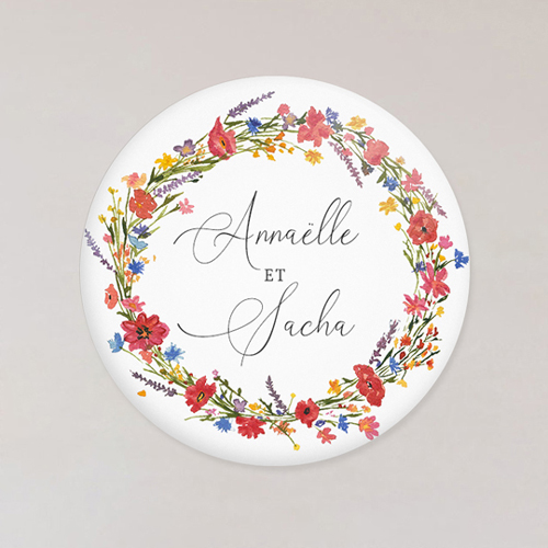 Magnet de mariage Vermillon à personnaliser