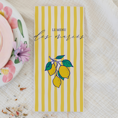 Menu de mariage Acidulé à personnaliser