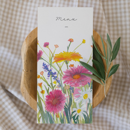 Menu de mariage Bucolique à personnaliser