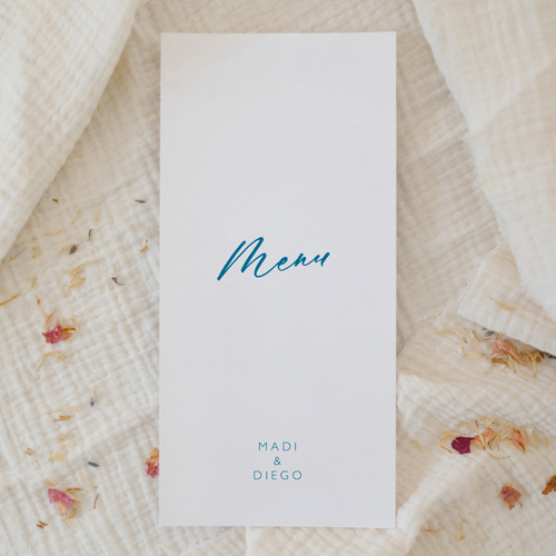 Menu de mariage Cincin à personnaliser