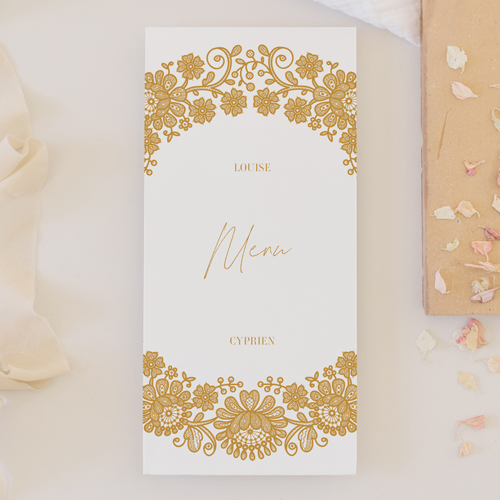 Menu de mariage Clovelly à personnaliser