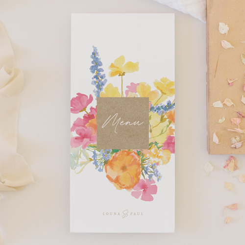 Menu de mariage Corolle à personnaliser