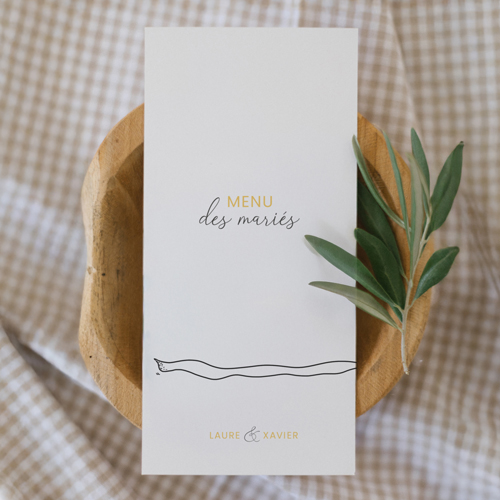 Menu de mariage Décapotable à personnaliser