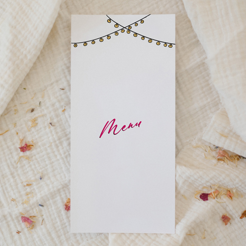 Menu de mariage Dirty dancing à personnaliser
