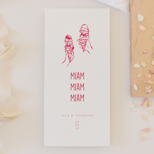 Menu de mariage Gelati à personnaliser